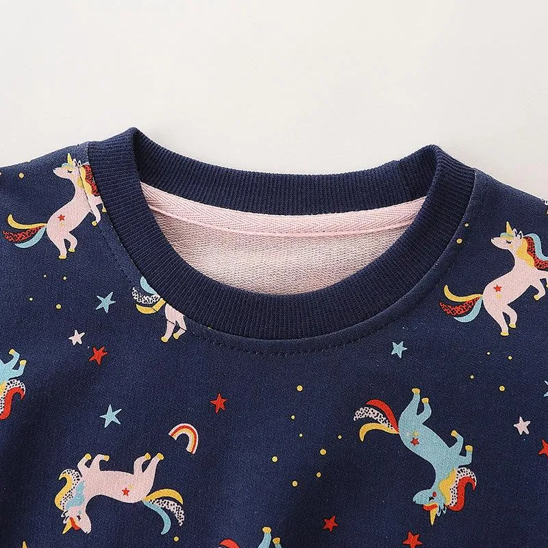 Premium Toddler Girl's Unicorn Print Sweatshirt