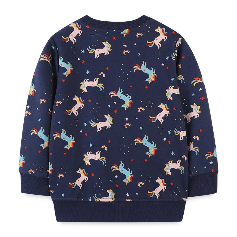 Premium Toddler Girl's Unicorn Print Sweatshirt
