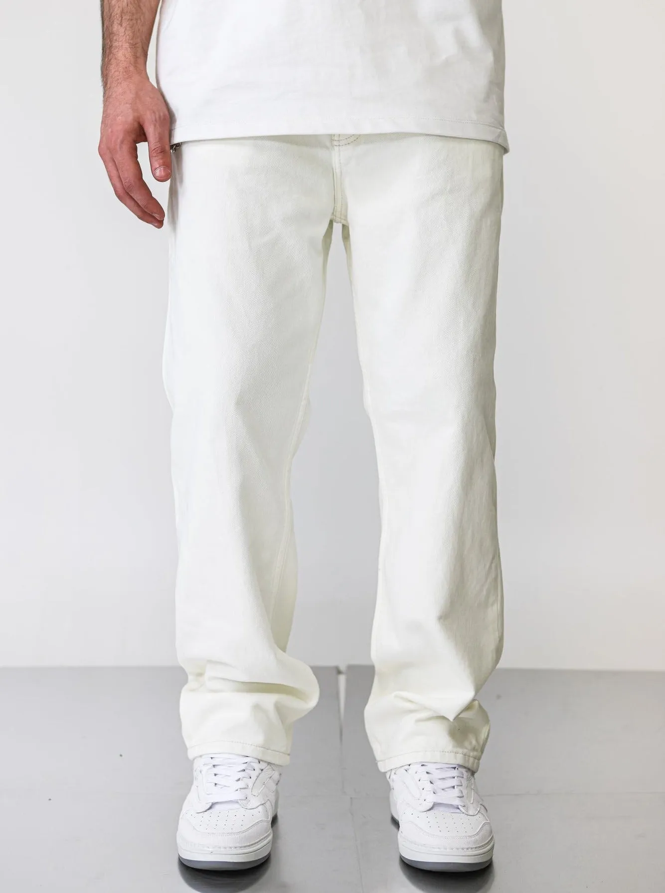 Premium Wide Fit Basic Off-White Denim