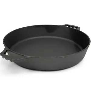 PreSeasoned Cast Iron Grill Pan For Outdoor/Indoor Cooking. 16" Large Skillet With Dual H