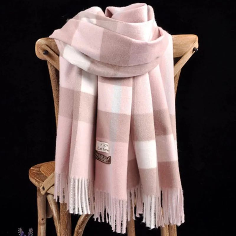Pricked Hair Babag Autumn And Winter Korean Plaid Cashmere Scarf Women's  Thickened Tassel Women's Shawl Student