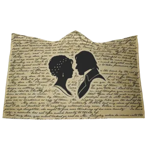 Pride And Prejudice Vintage Book Page Hooded Blanket
