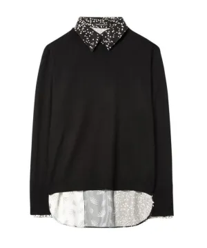 Printed Back Sweater