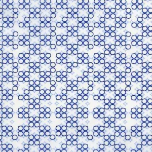 Printed White and Blue Geometric Pattern Classic Custom Shirt