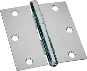 ProSource LR-039-PS Utility Hinge, Steel, Zinc, Removable Pin, 180 deg Range of Motion, Full Mortise Mounting :CD: QUANTITY: 1