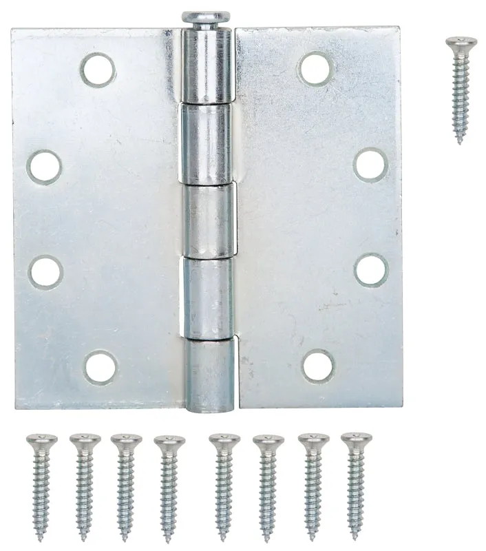 ProSource LR-064-PS Utility Hinge, Steel, Zinc, Removable Pin, 180 deg Range of Motion, Full Mortise Mounting :CD: QUANTITY: 1