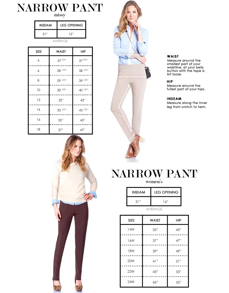 PULL ON NARROW LEG PANT - Black