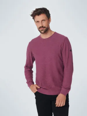 Pullover Crewneck Relief Garment Dyed   Stone Washed | Mauve