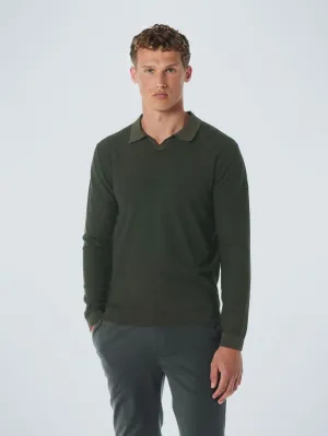 Pullover Polo 2 Coloured Jacquard | Dark Green