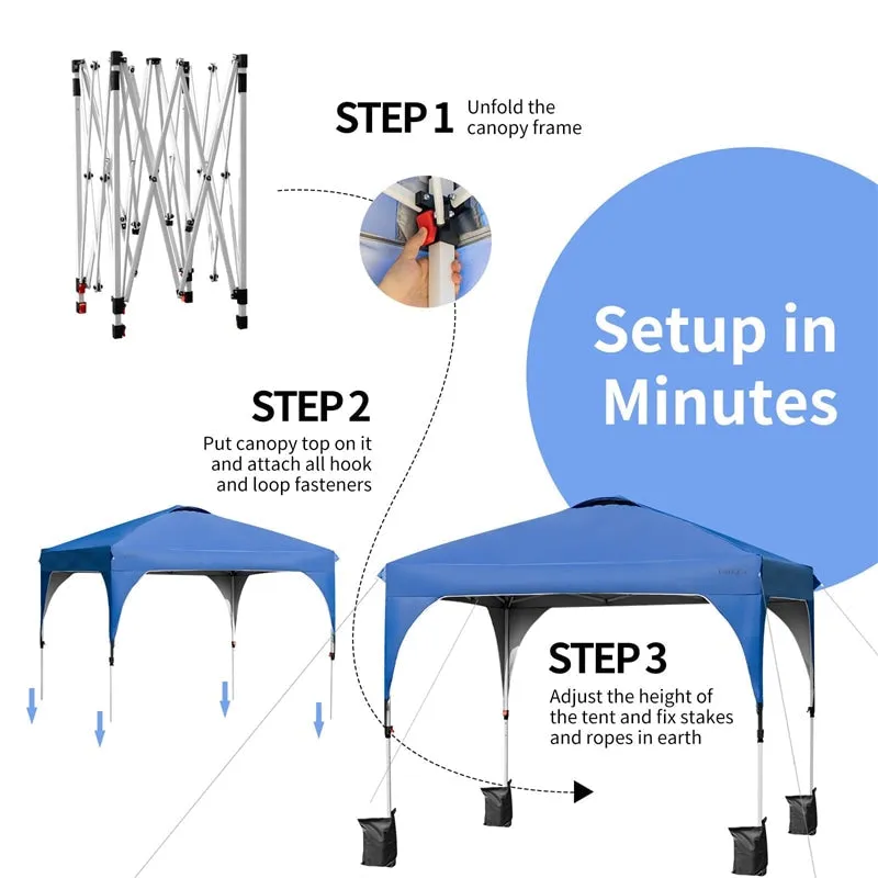 PulseMartix  10' x 10' Outdoor Pop-up Canopy Tent Height Adjustable with Roller Bag
