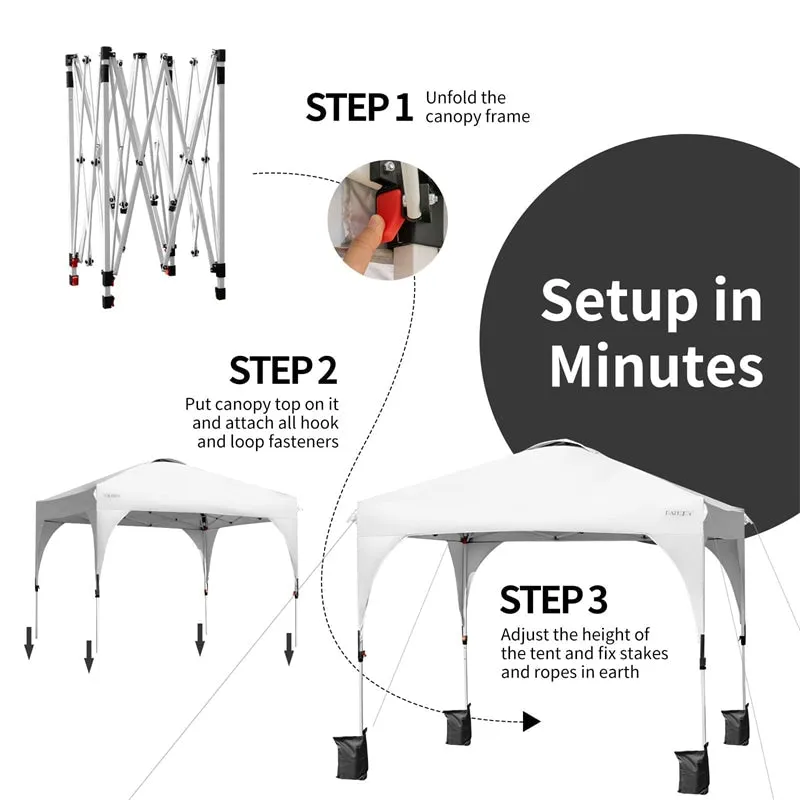 PulseMartix  10' x 10' Outdoor Pop-up Canopy Tent Height Adjustable with Roller Bag
