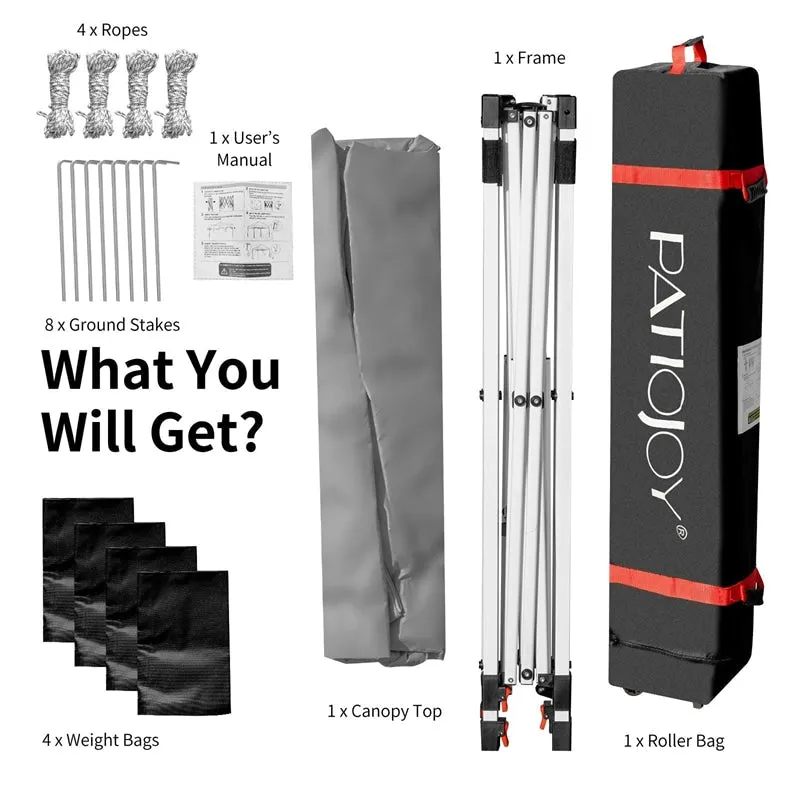 PulseMartix  10' x 10' Outdoor Pop-up Canopy Tent Height Adjustable with Roller Bag