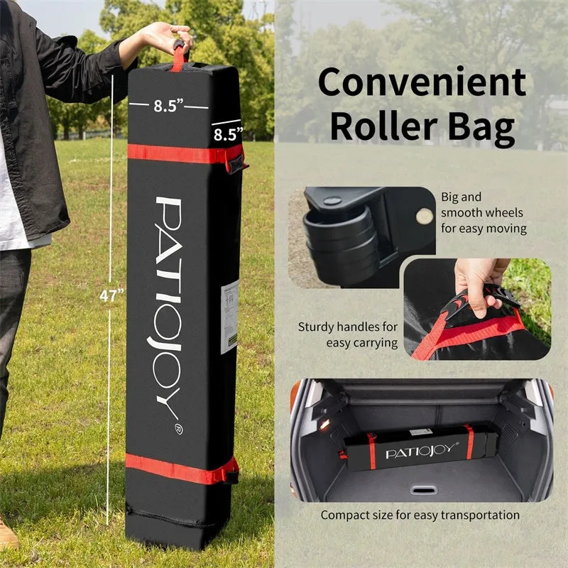 PulseMartix  10' x 10' Outdoor Pop-up Canopy Tent Height Adjustable with Roller Bag