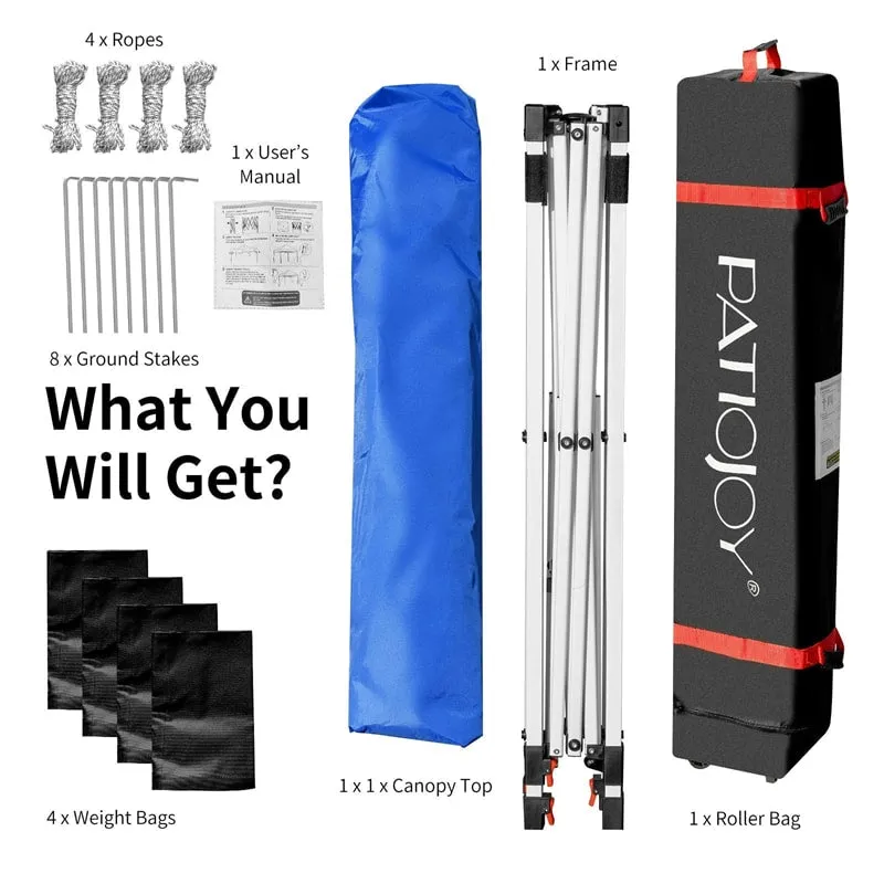 PulseMartix  10' x 10' Outdoor Pop-up Canopy Tent Height Adjustable with Roller Bag