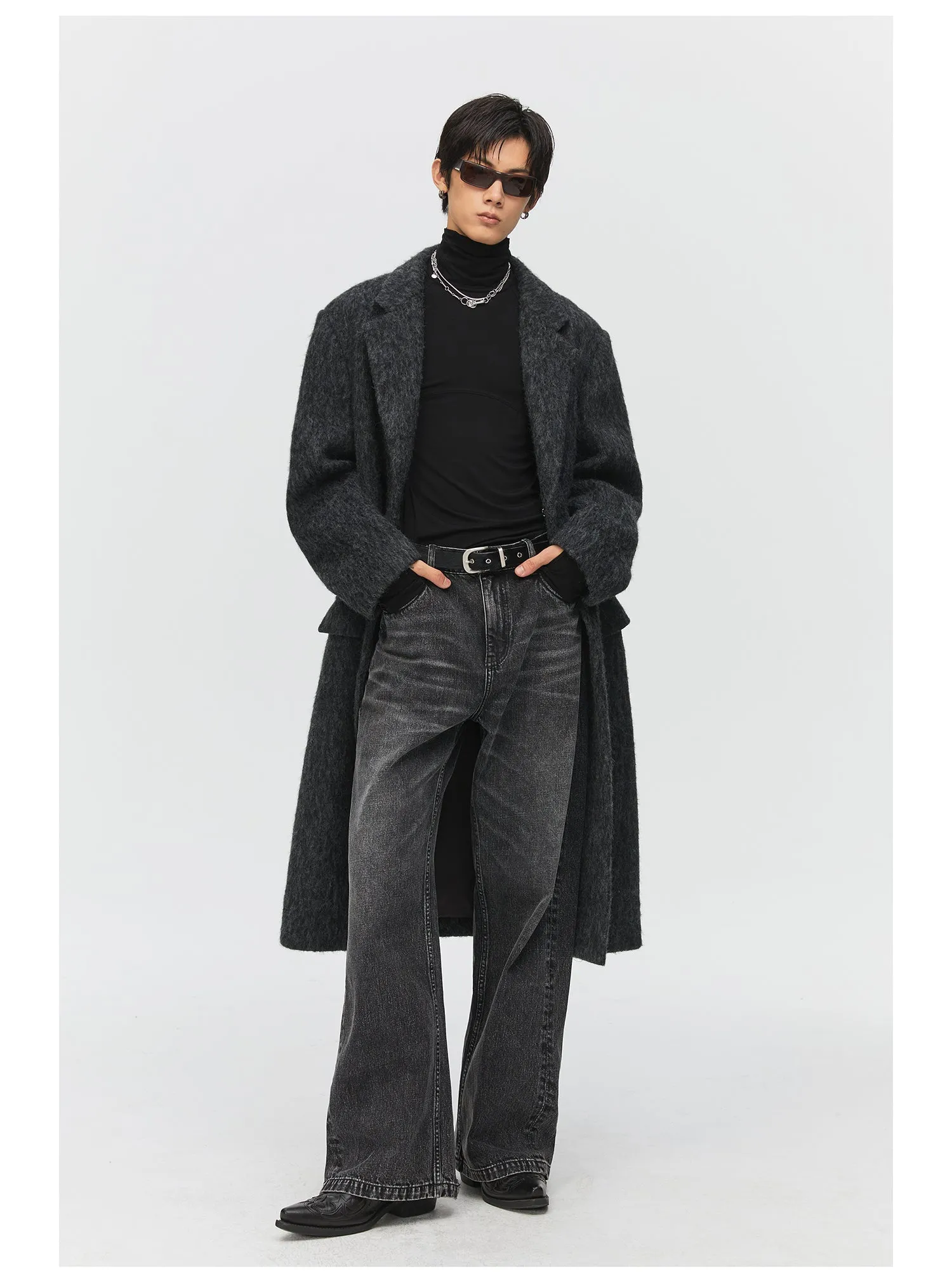 Pure cotton straight jeans