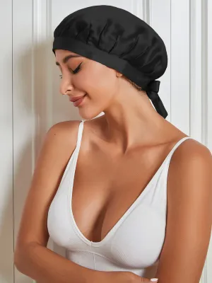 Pure Silk Hair Cap with Ribbons