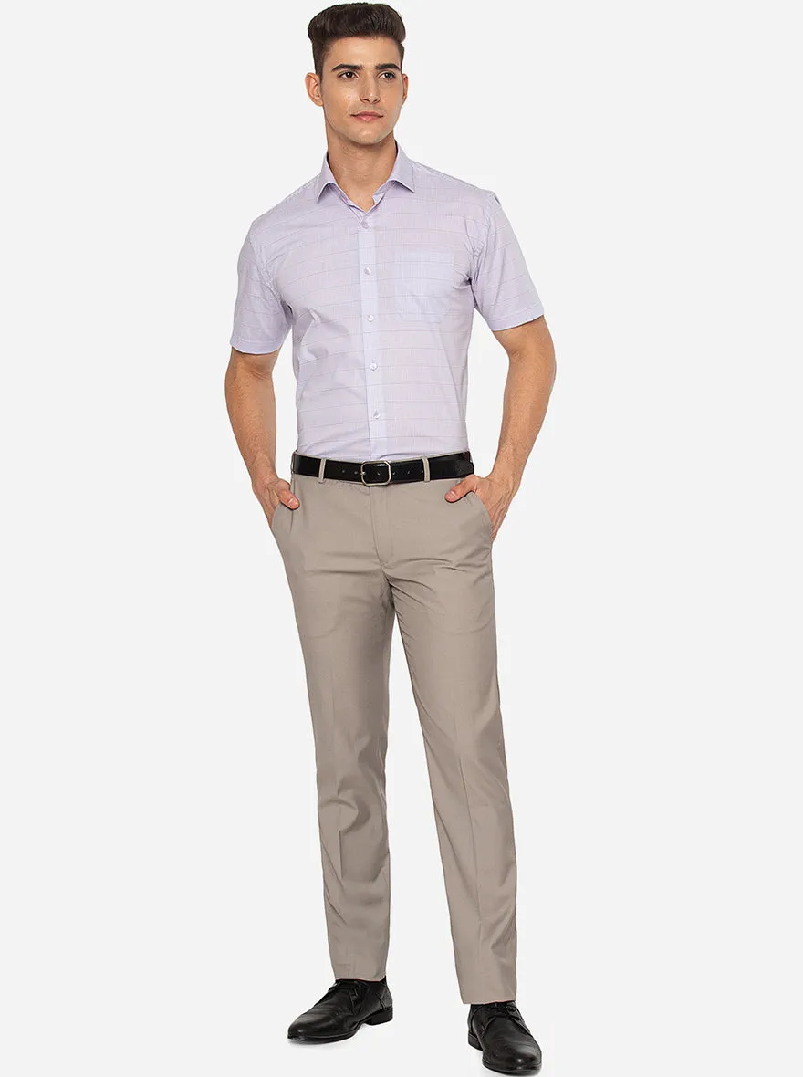 Purle & White Checked Regular Fit Formal Shirt | JadeBlue
