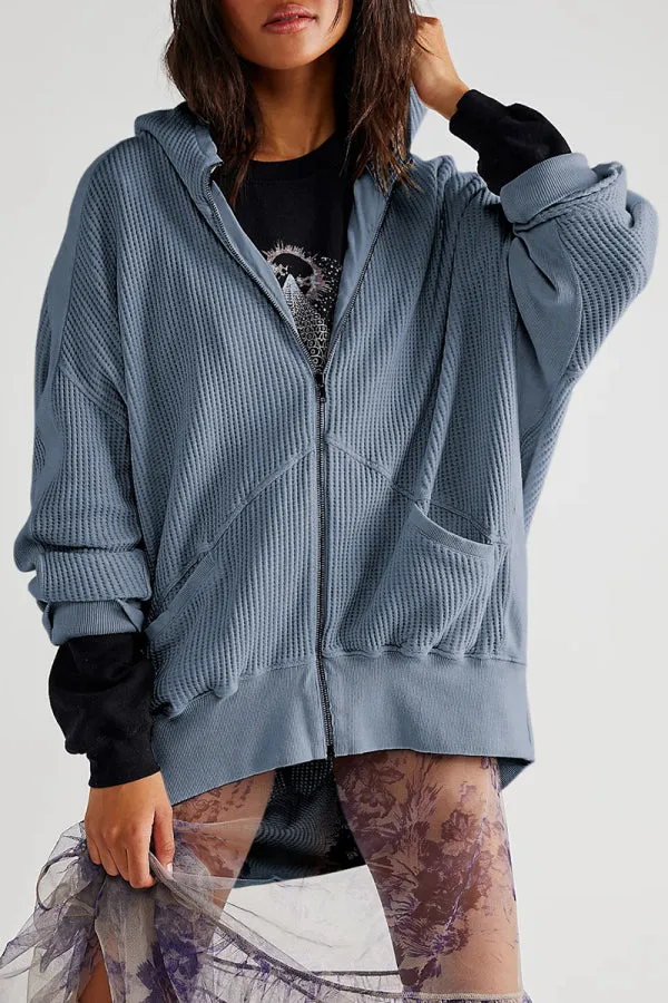 Purpdrank - Black Casual Plaid Pocket Hooded Collar Outerwear