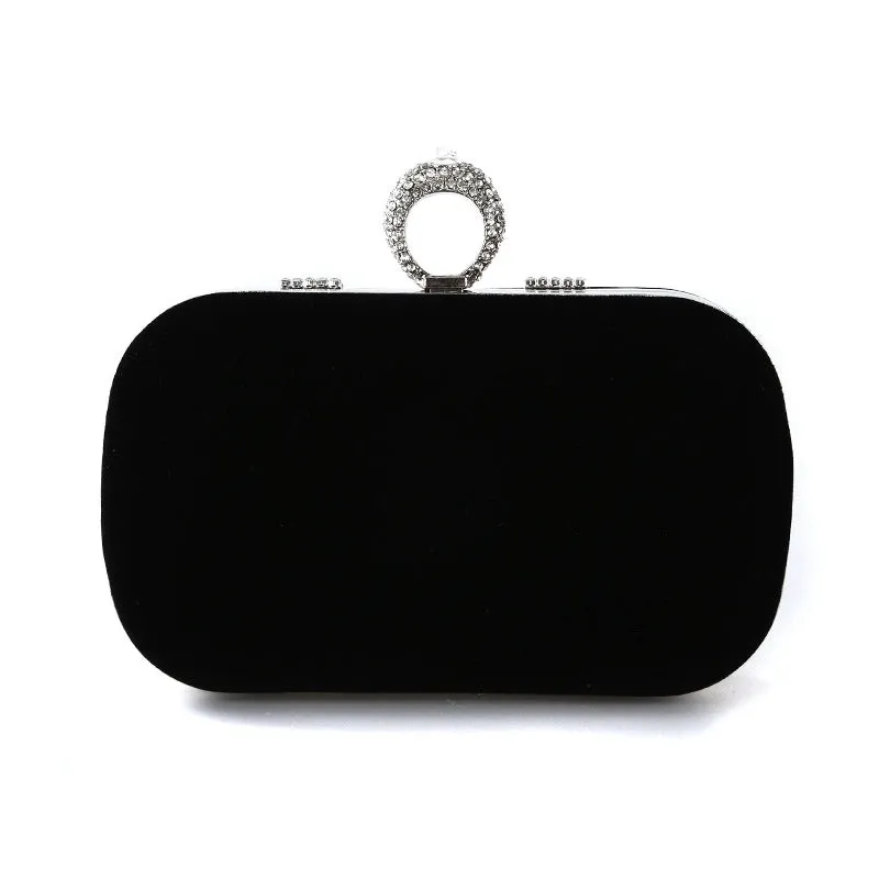 Purple Black Bright Red Solid Color Square Evening Bags