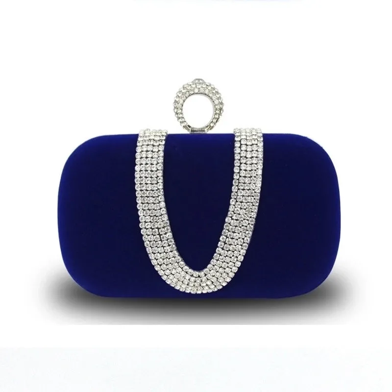 Purple Black Bright Red Solid Color Square Evening Bags