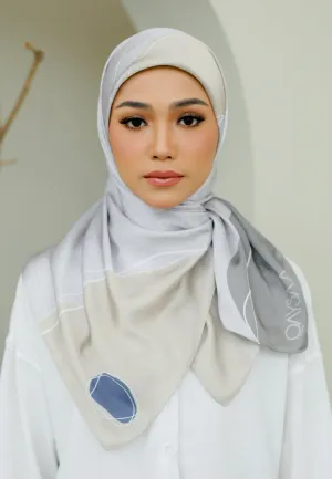 Qhash Square Hijab (Soft Grey)