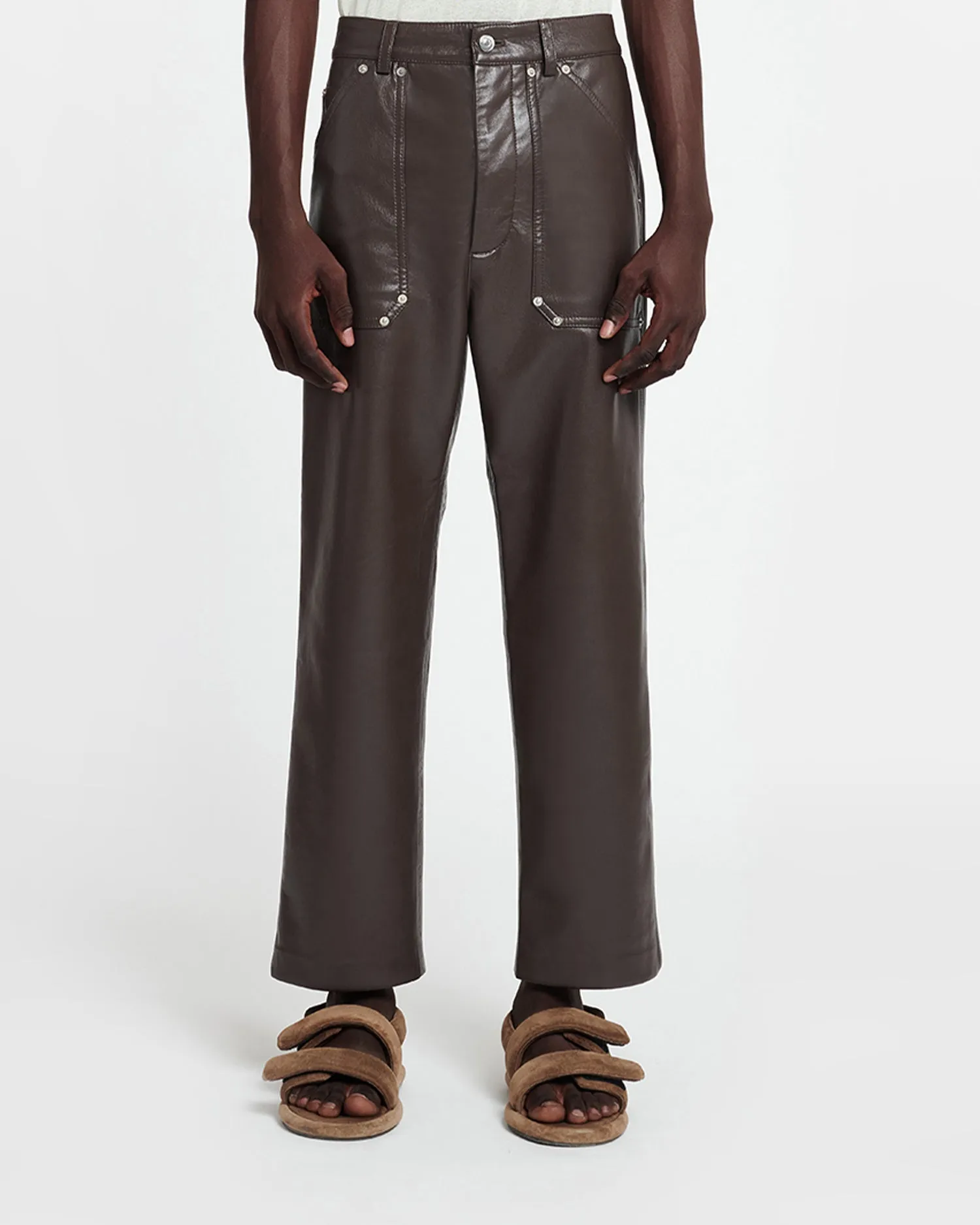 Quido - Regenerated Leather Pants - Coffee Bean