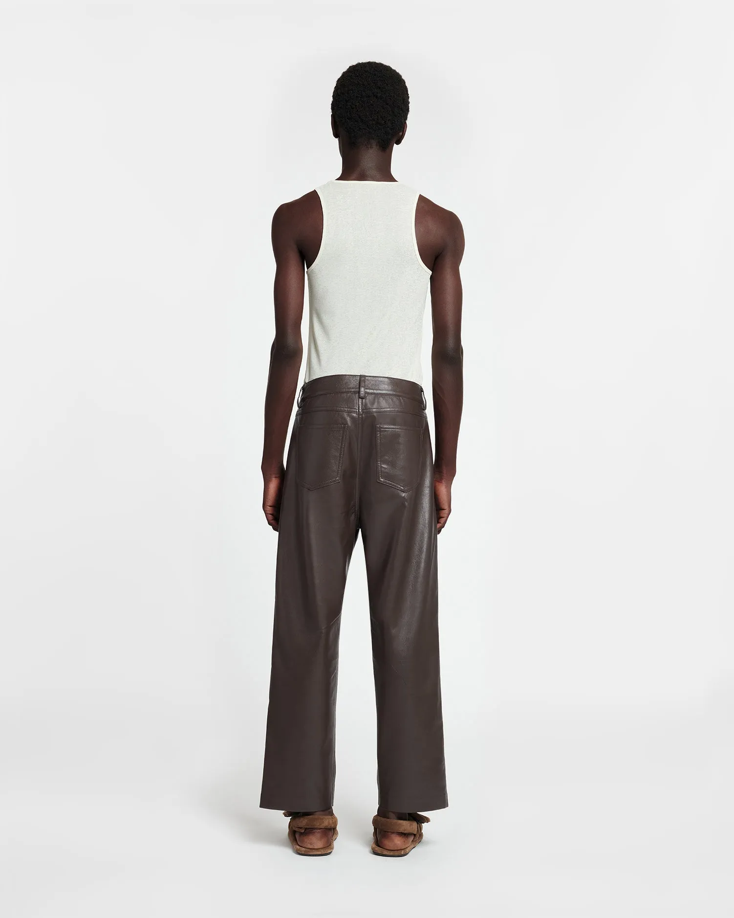 Quido - Regenerated Leather Pants - Coffee Bean