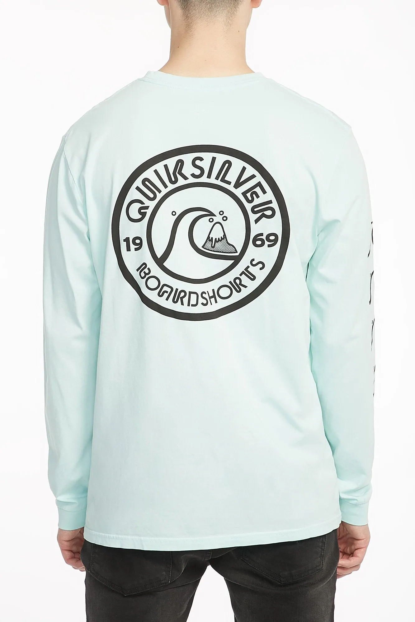Quiksilver Guys Graphic Light Blue Long Sleeve Tee