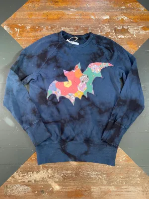 QUILTED BAT BLUE CREWNECK - S