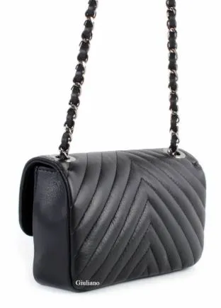 Quilted Diagonal Design Italian Shoulderbag