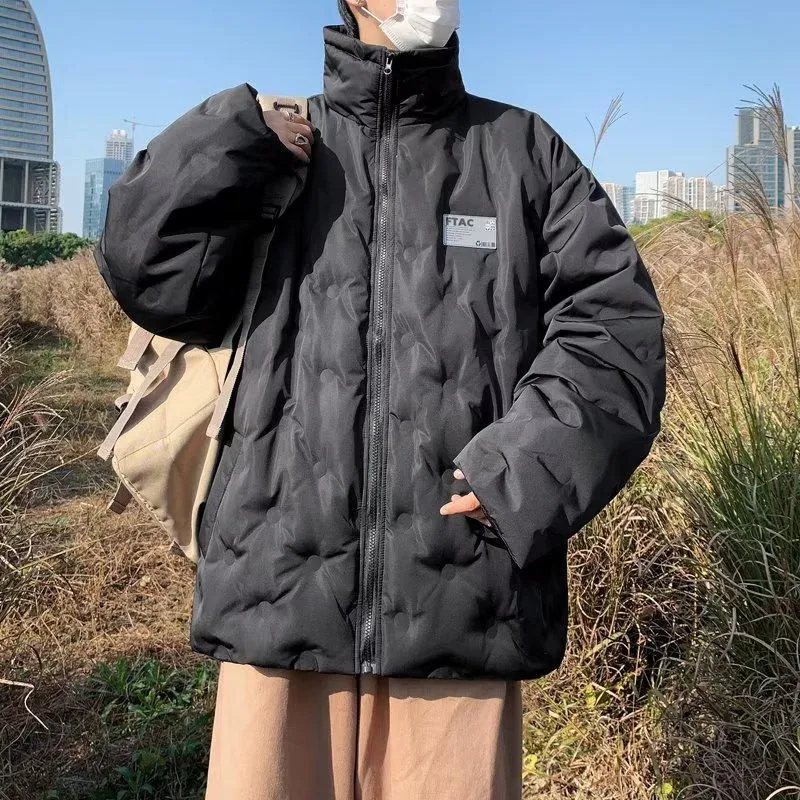 Quilted Unisex Stand-Up Collar Niche Thickened Puffer Jacket