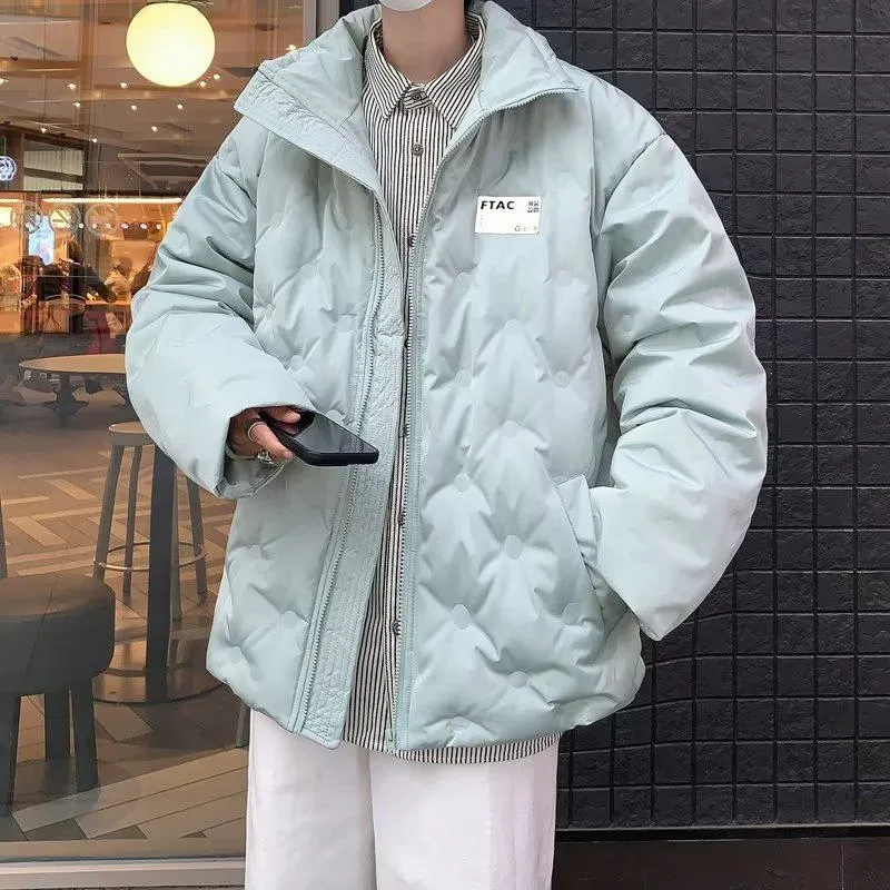 Quilted Unisex Stand-Up Collar Niche Thickened Puffer Jacket