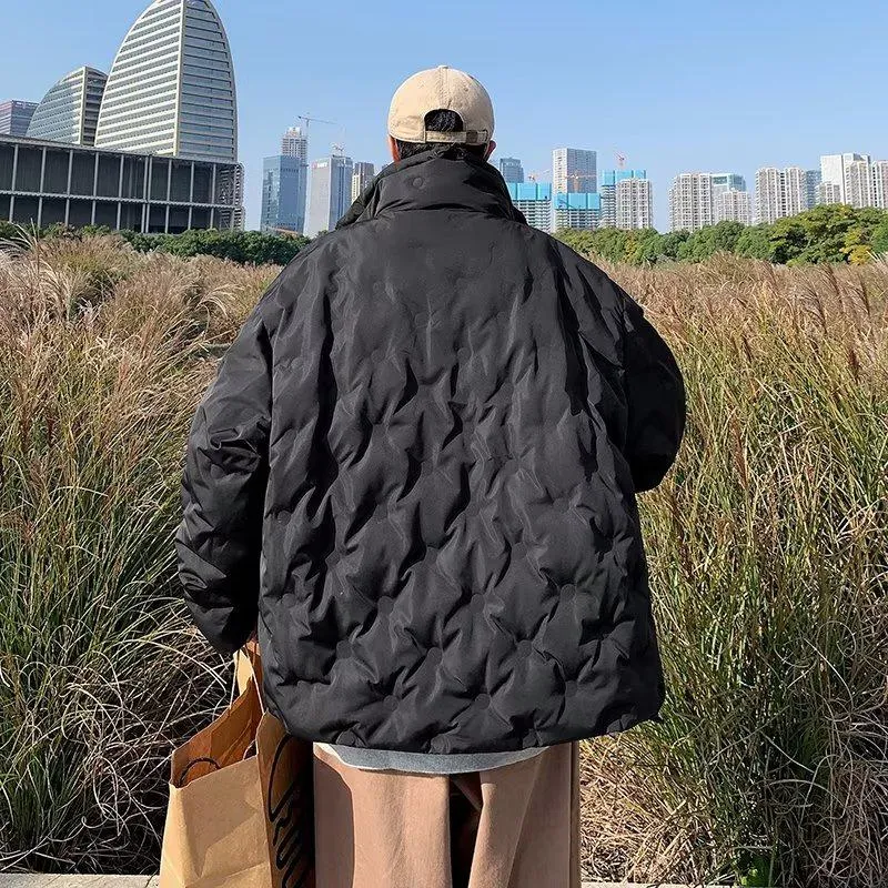 Quilted Unisex Stand-Up Collar Niche Thickened Puffer Jacket