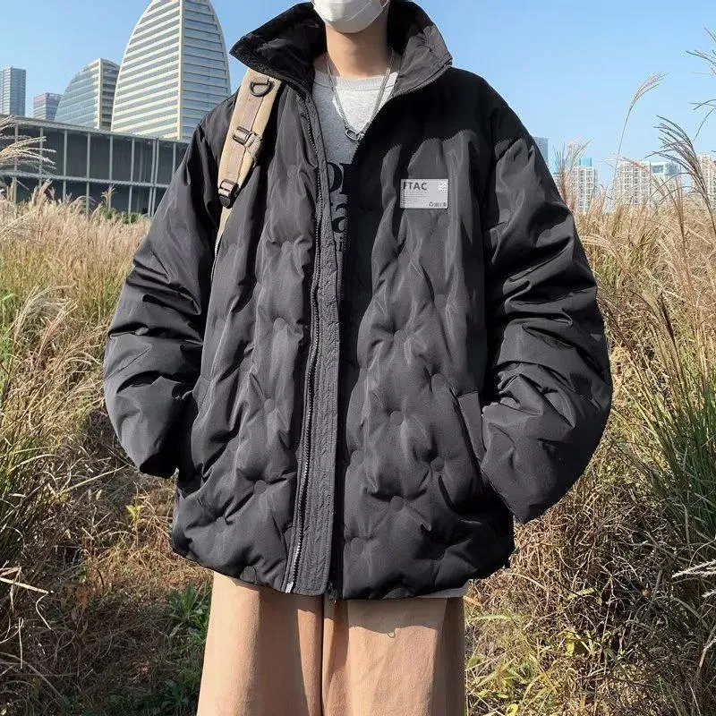 Quilted Unisex Stand-Up Collar Niche Thickened Puffer Jacket