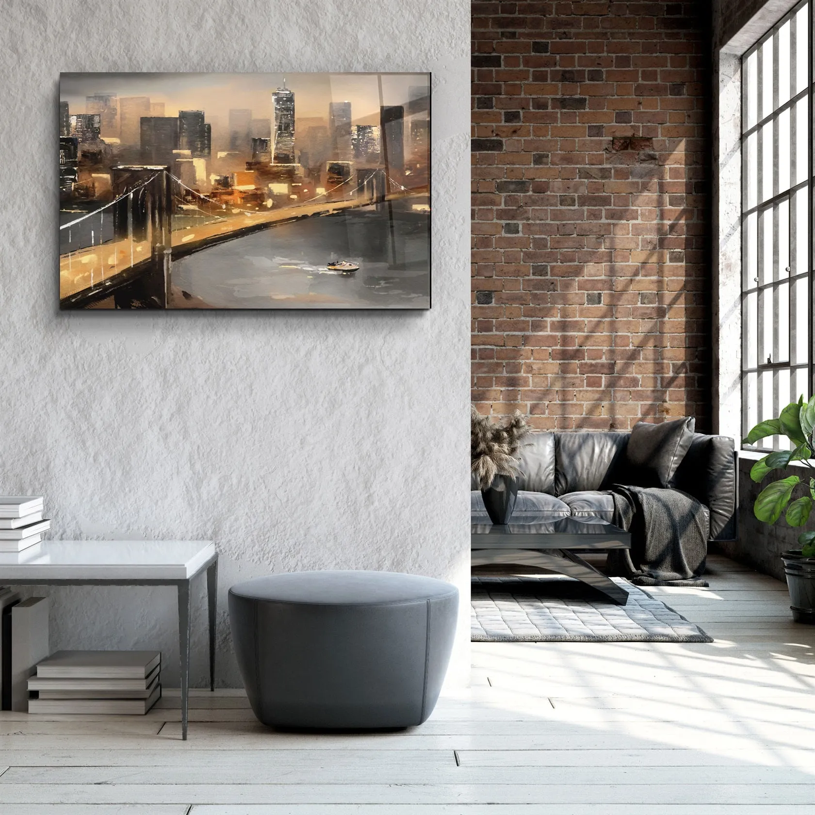 ・"Abstract Bridge"・Glass Wall Art