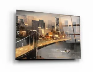 ・"Abstract Bridge"・Glass Wall Art