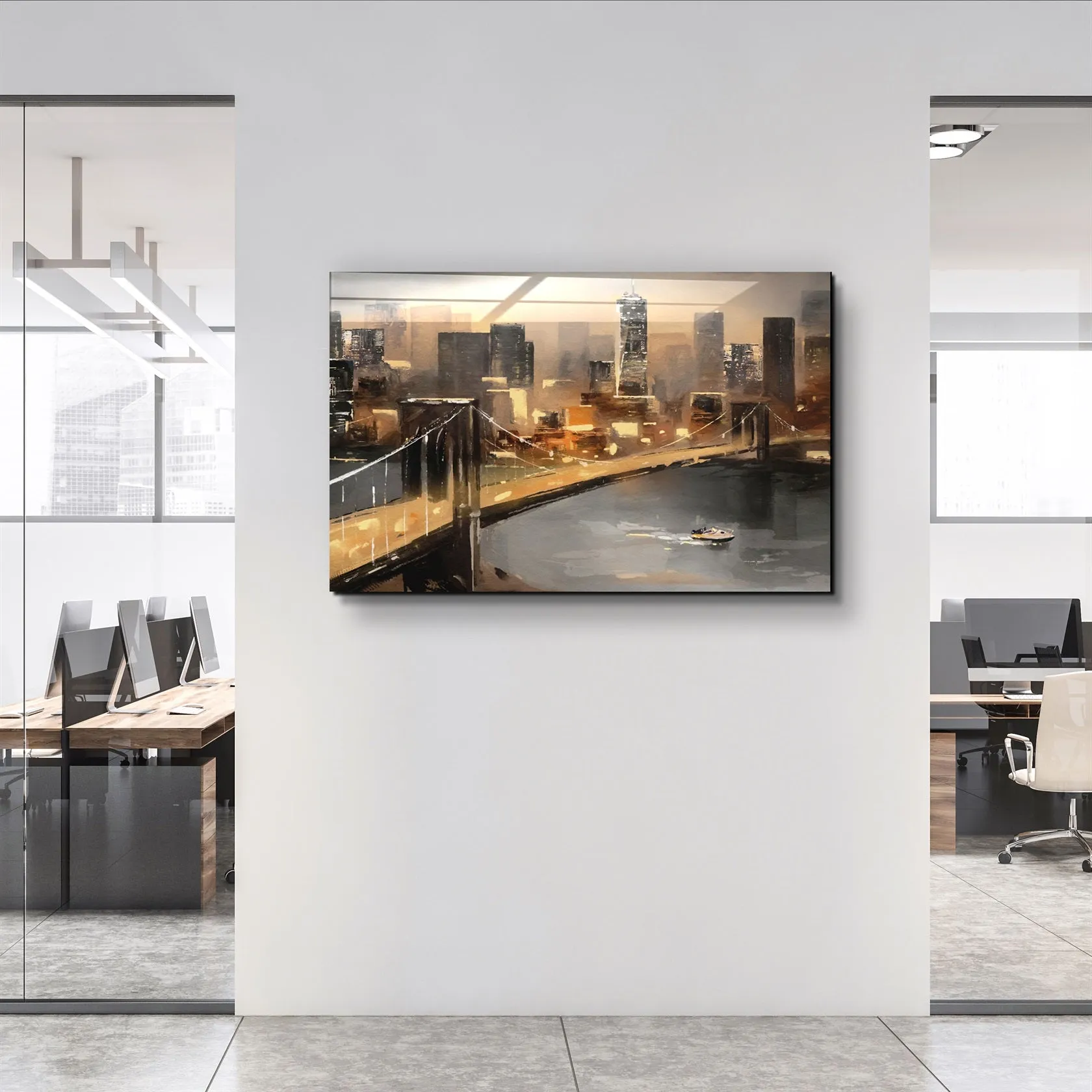 ・"Abstract Bridge"・Glass Wall Art
