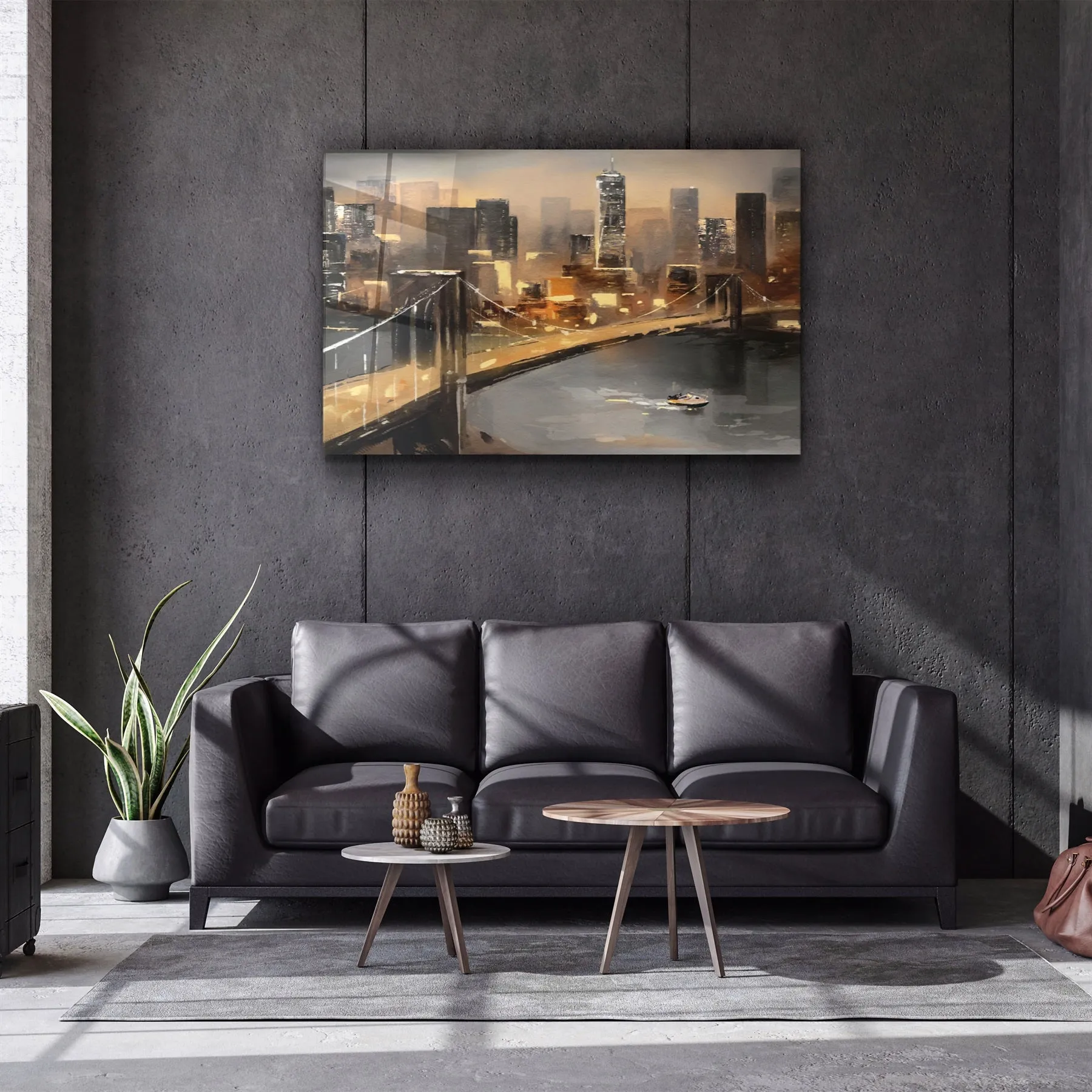 ・"Abstract Bridge"・Glass Wall Art