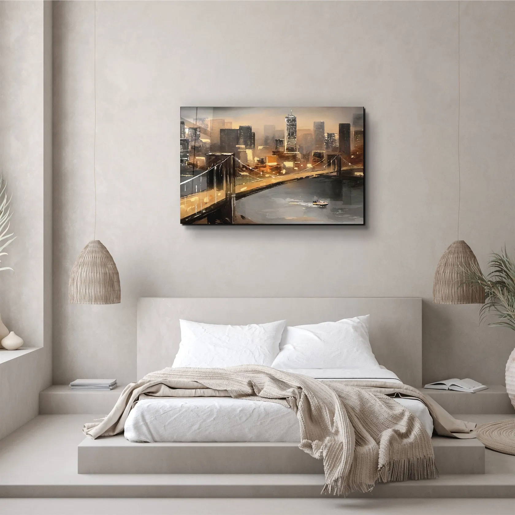 ・"Abstract Bridge"・Glass Wall Art