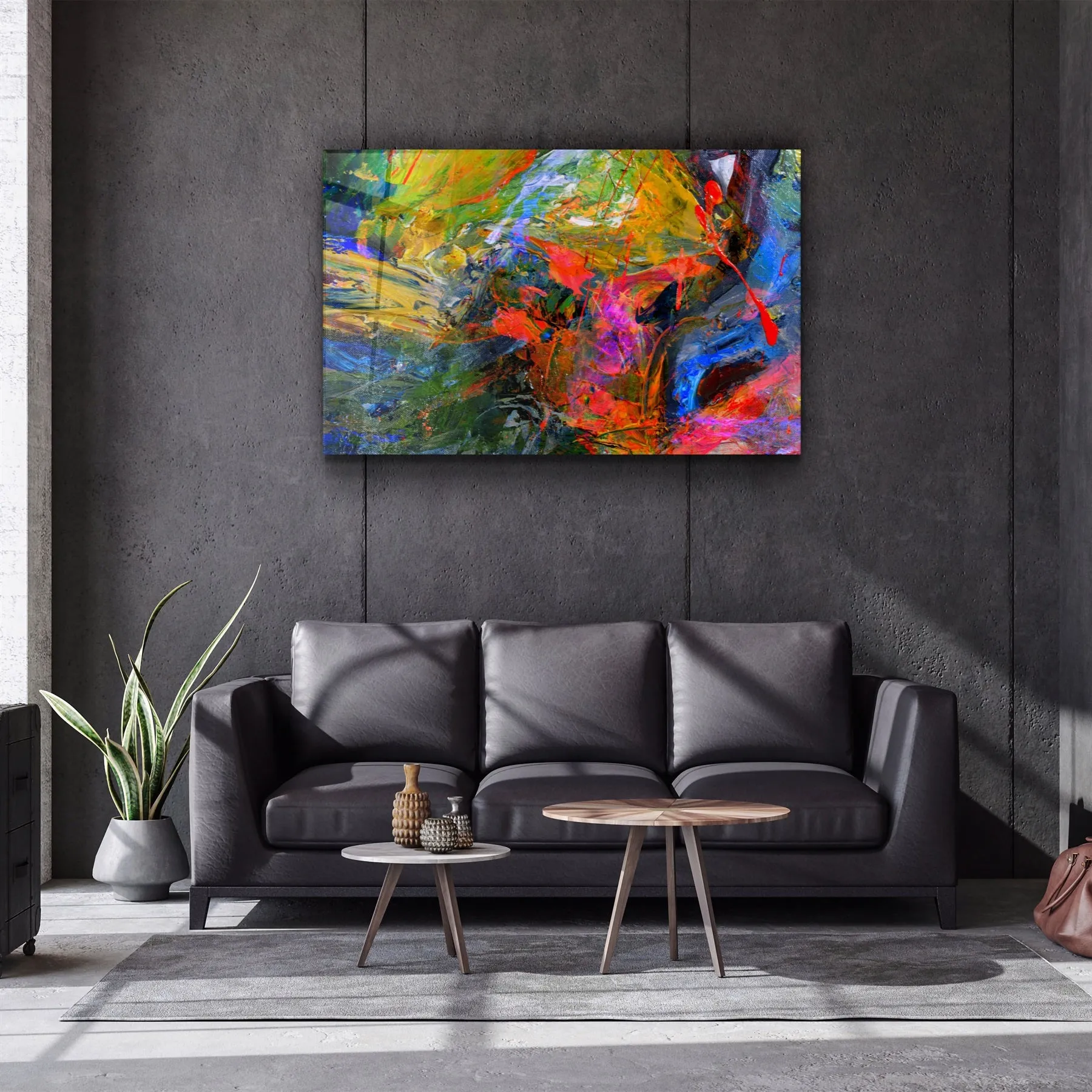 ・"Abstract Colors"・Glass Wall Art