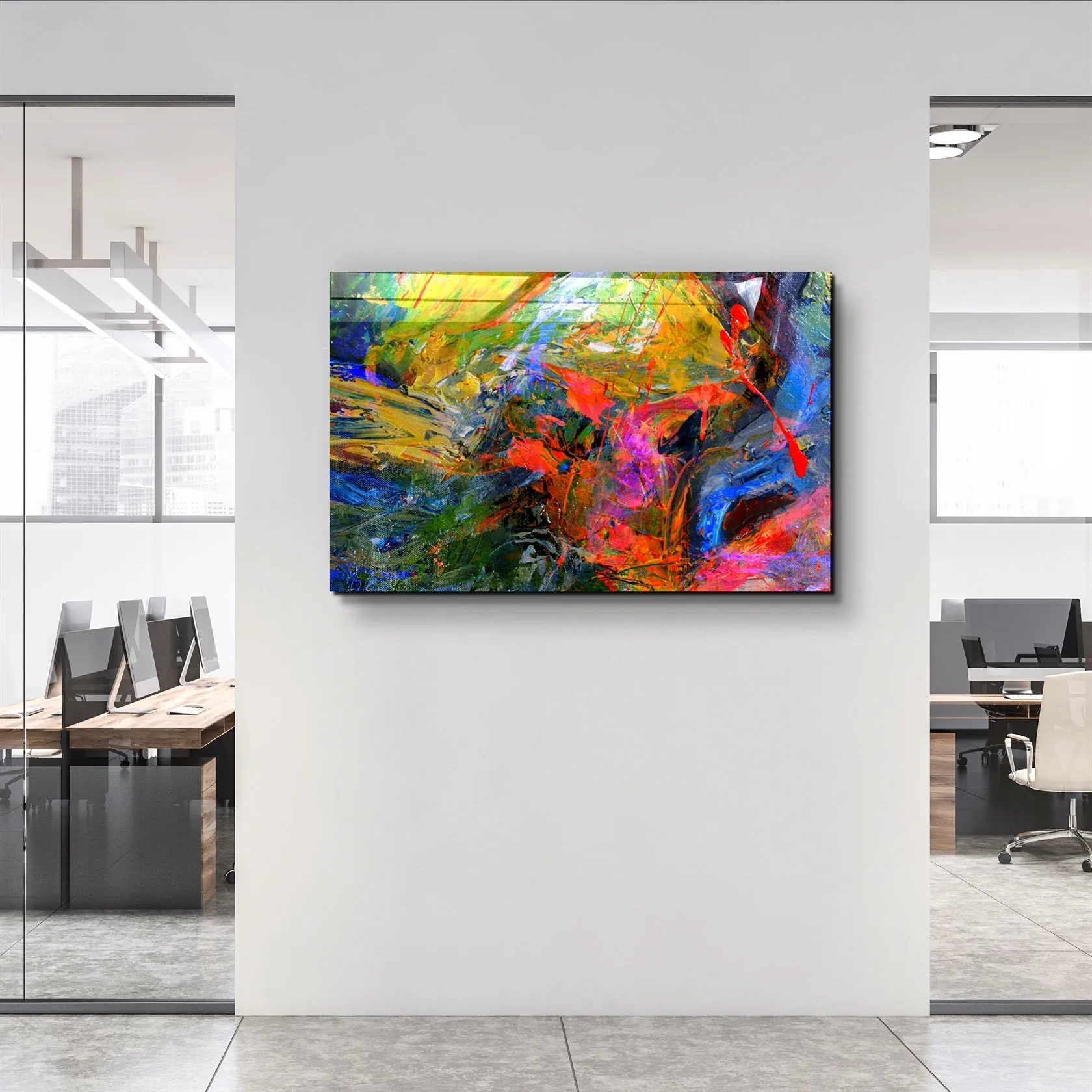・"Abstract Colors"・Glass Wall Art