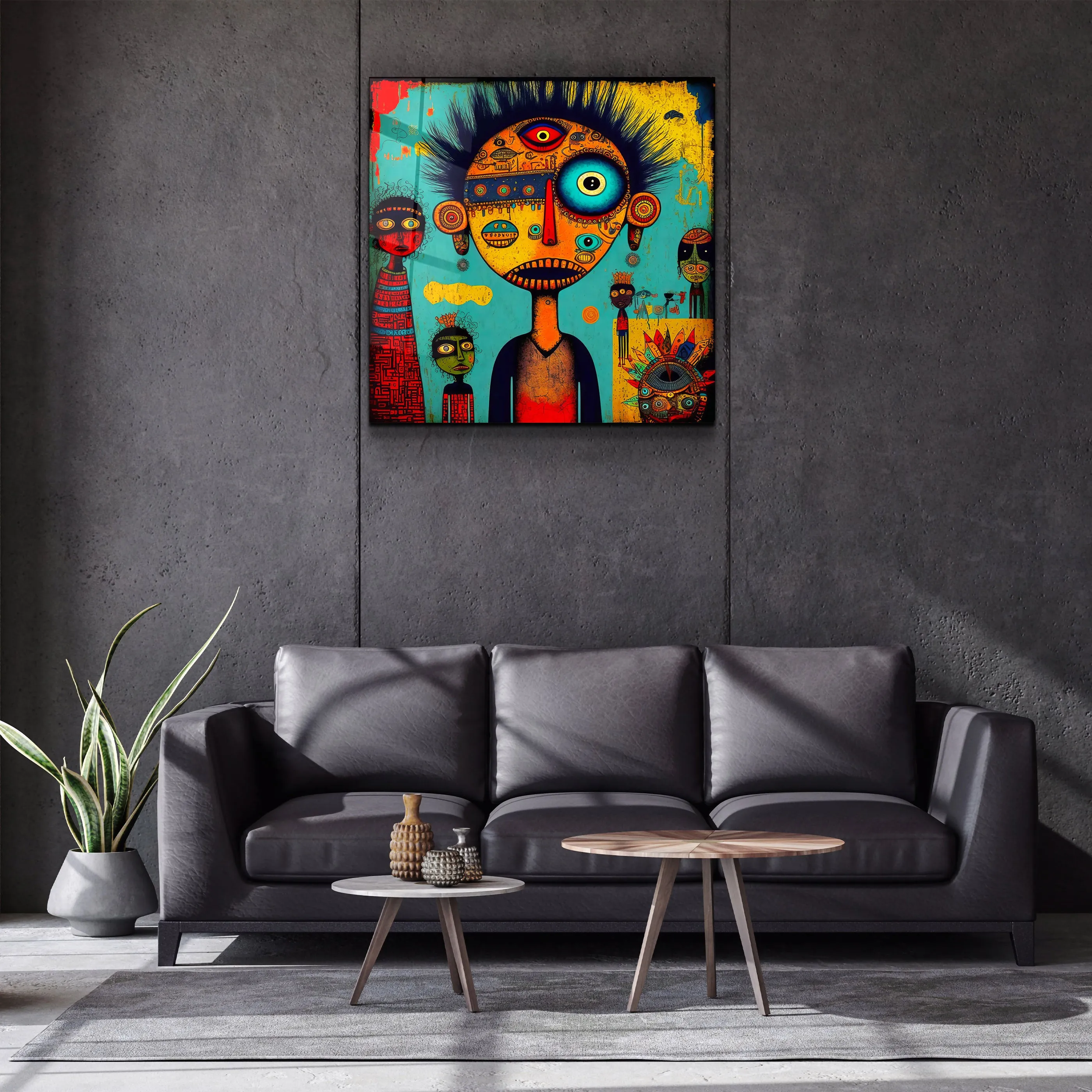 ."Africans". Designer's Collection Glass Wall Art