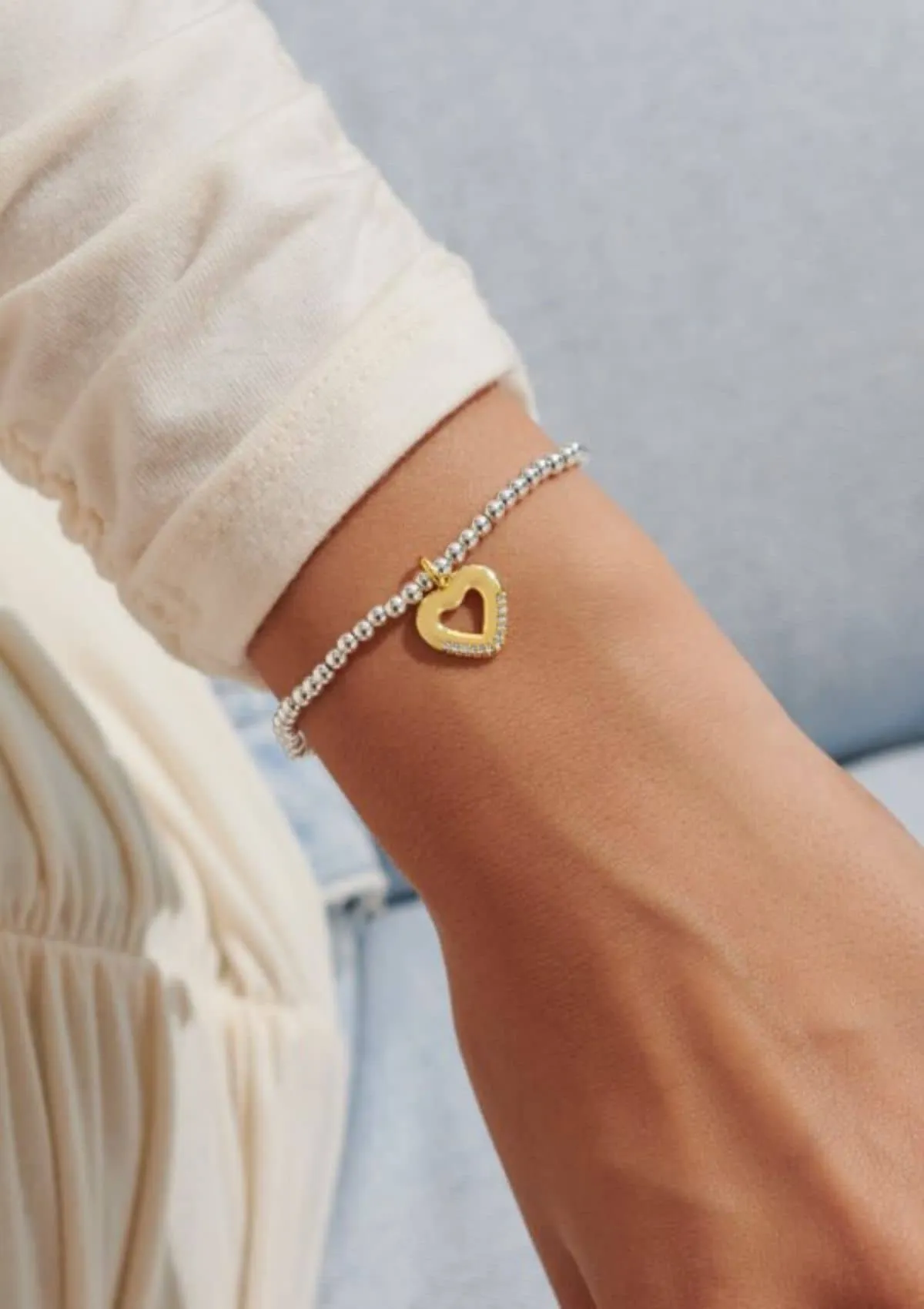 "Happy First Mother's Day" Silver And Gold Bracelet