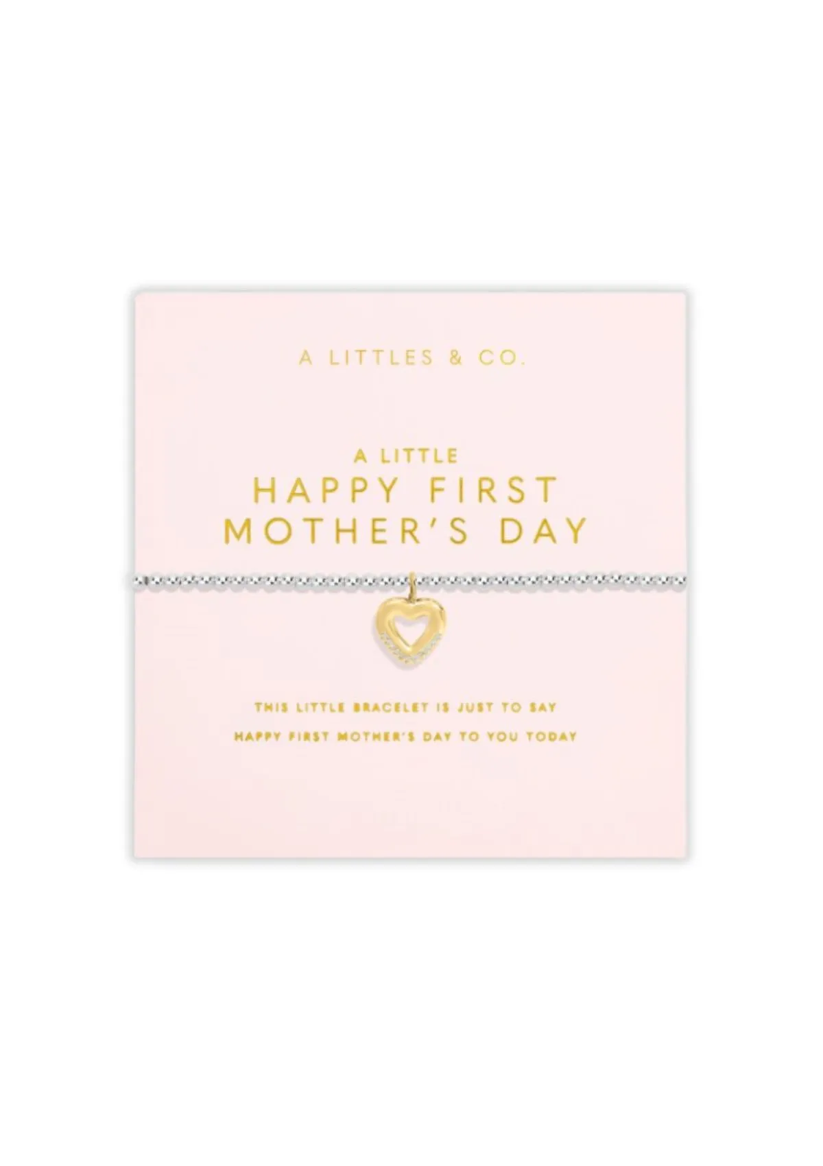 "Happy First Mother's Day" Silver And Gold Bracelet