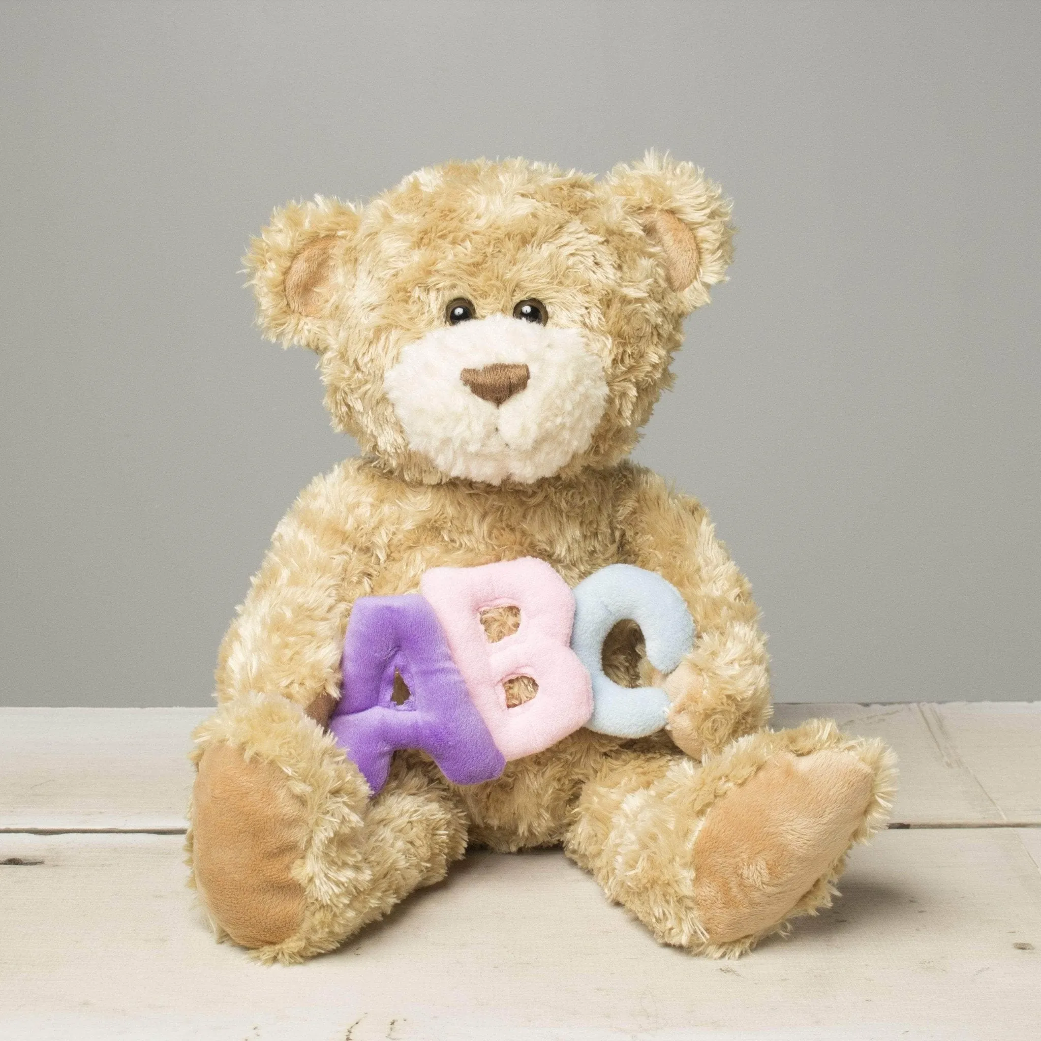 "Jackson" the 12in Pastel ABC Stuffed Teddy Bear Animal