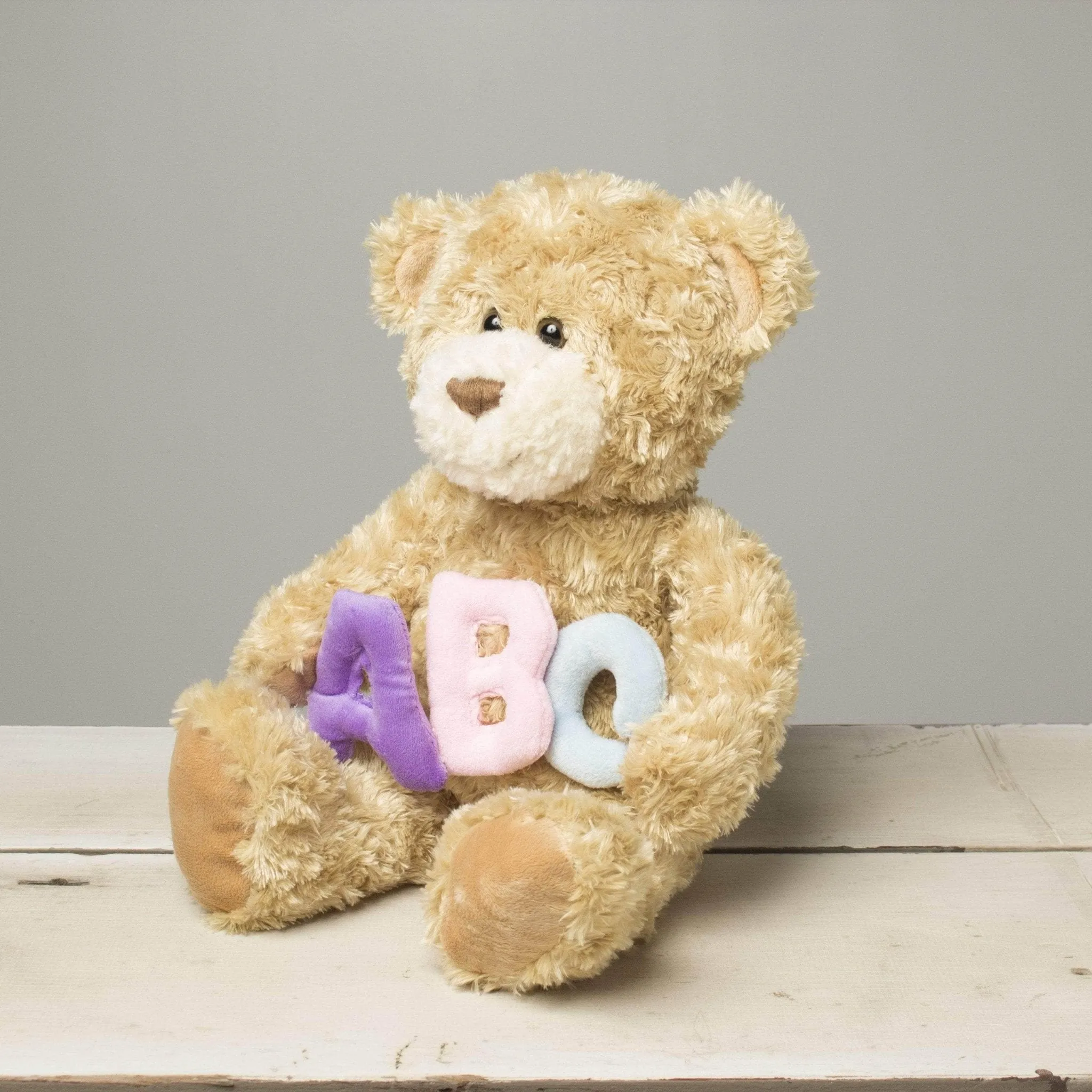 "Jackson" the 12in Pastel ABC Stuffed Teddy Bear Animal