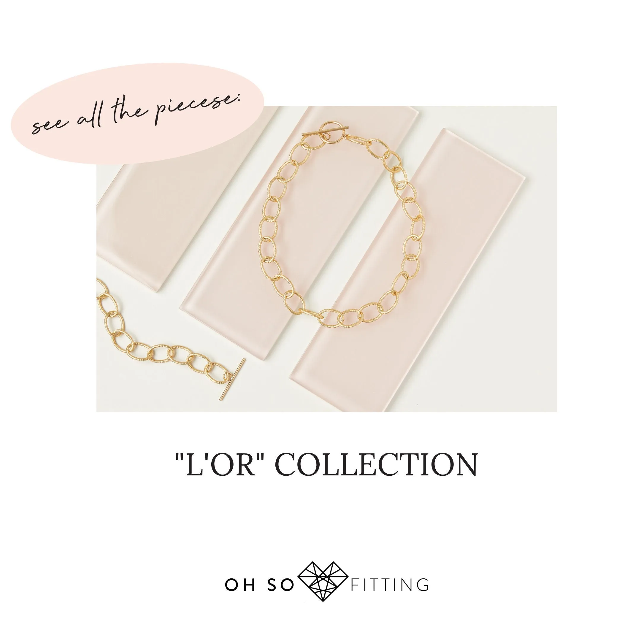 "L'Or" Chunky Silver Chain Choker