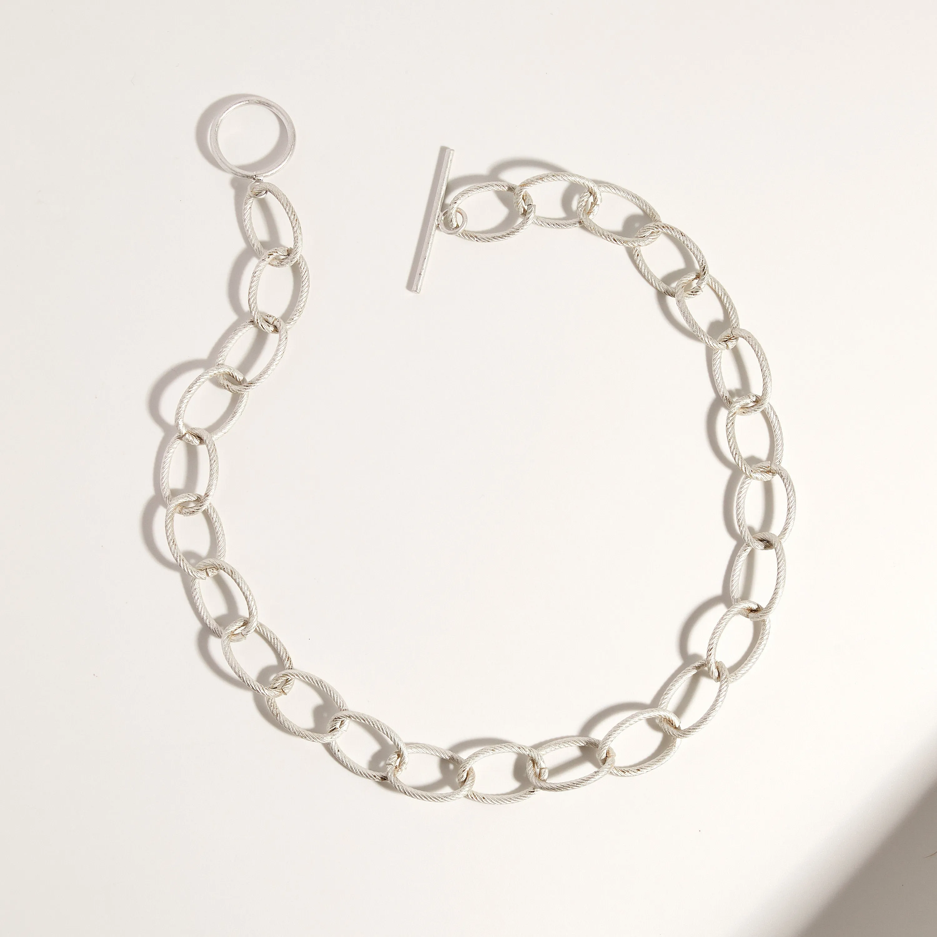 "L'Or" Chunky Silver Chain Choker