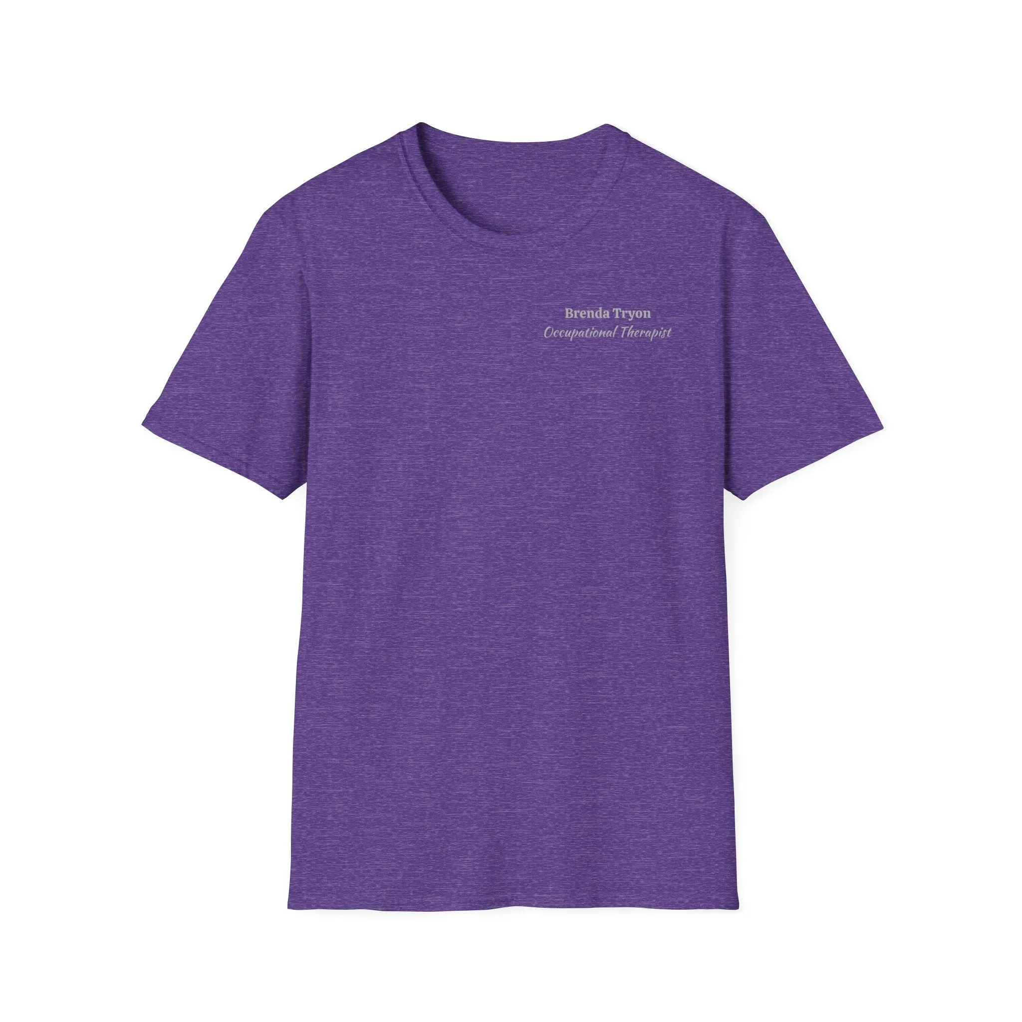 "Personalized" ClearSky Rehabilitation Hospital [Brenda Tryon- Occupational Therapist] [Front/Back Logo] | Unisex Softstyle T-Shirt