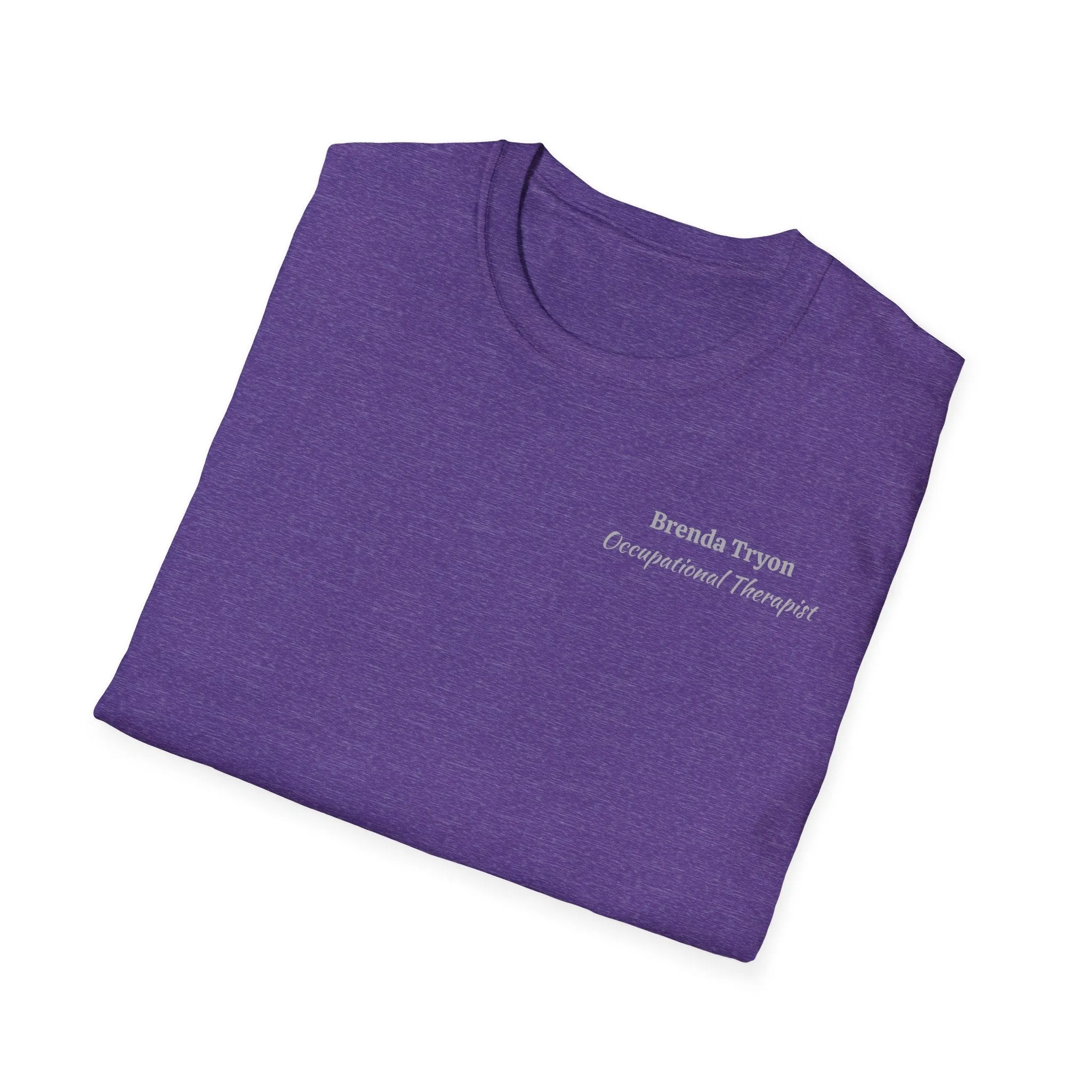 "Personalized" ClearSky Rehabilitation Hospital [Brenda Tryon- Occupational Therapist] [Front/Back Logo] | Unisex Softstyle T-Shirt